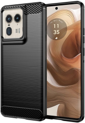 Husa pentru Motorola Edge 50 Ultra - Techsuit Carbon Silicone - Black 