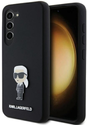 Husa pentru Samsung Galaxy S23 Plus - Karl Lagerfeld Silicone KLHCS23MSMHKNPK - Ikonik Metal Pin 