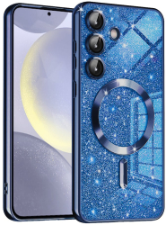 Husa pentru Samsung Galaxy S24 - Techsuit Luxury Glitter MagSafe - Deep Blue 