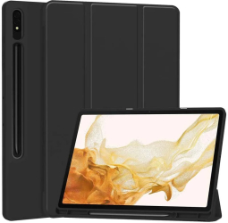 Husa pentru Samsung Galaxy Tab S7 Plus / S8 Plus - Techsuit Flex Trifold - Black 
