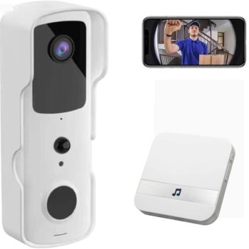 Interfon Video IP WiFi SMART Full HD Camera 166 grade Senzor de Miscare si Notificare Night Vision IR App Control Comunicare Bidirecti