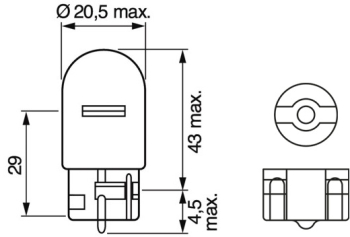 BEC 12V WY21W 21W PURE LIGHT SET 10 BUC BOSCH 