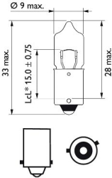 SET 2 BECURI 12V H6W BAX9S blister VISION PHILIPS 