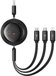 Cablu de Date USB la Type-C Lightning Micro-USB 100W 1.1m - Baseus Free 2 Draw P10368700111-03 - Cluster Black 