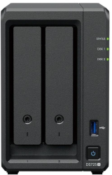 NAS Synology DS725+ AMD Ryzen R1600 4GB DDR4 ECC, 2x Bay SATA, 2x M.2 NVMe, 1x RJ-45 2.5GbE, 1x RJ-45 1GbE, 2x USB 3.2