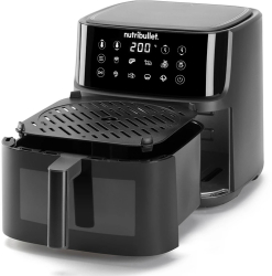 Airfryer Nutribullet Crisplite Vision Nba0811dg Sertar Și Grill Ceramic 2000 W 8L 8 Programe Automate Display Digital