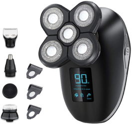 Aparat Ras Multifunctional 5D Marske HM1688 5 in 1 pentru fata cap si corp functie utilizare sub dus display digital waterproof 10 x 6 