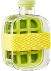 Forma de Gheata Cyrax 2in1 Tip Sticla cu Pai 500 ml 12 Cuburi 16.3 x 10.8 x 8 cm Verde 