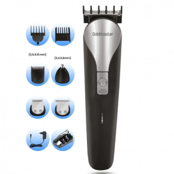 Masina de tuns si aparat de ras Goldamaster GM-7141 multifunctional 4 in 1 tuns ras nazal tuns barba si conturare fara fir 2 ore func