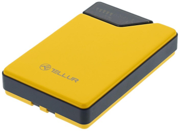 Baterie externa Tellur 10000mAh USB-C + Lightning cabluri incorporate QC3.0 PD galben 