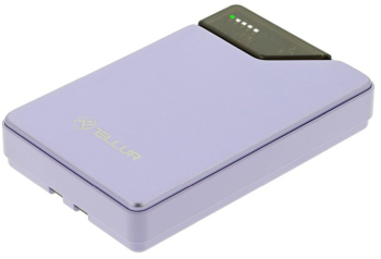 Baterie externa Tellur 10000mAh USB-C + Lightning cabluri incorporate QC3.0 PD mov 
