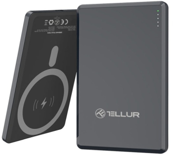 Baterie externa Tellur 5000mAh PD20W compatibil MagSafe gri 