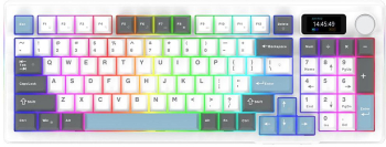 Tastatura Gaming AQIRYS Atria USB Switch White Linear Afisaj LCD Alb 