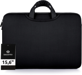 Geanta laptop Zagatto 15.6 41x30x4 cm Negru Protectie din spuma groasa de neopren 2 buzunare exterioanre Unisex ZG631 