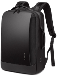 Rucsac laptop 15.6 smart casual impermeabil cu insertie de piele ecologica port de incarcare USB si jack audio BANGE 43x31x16 cm Neg 