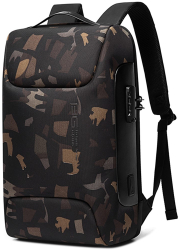 Rucsac laptop 15.6 smart casual impermeabil cu sistem antifurt port de incarcare USB BANGE 49X33X17 cm Camuflaj 