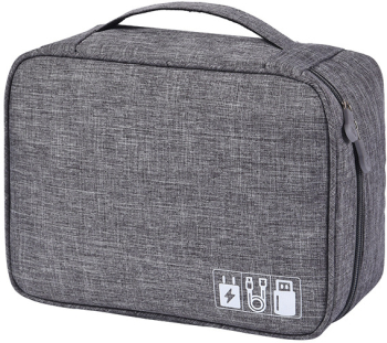 Geanta accesorii laptop telefon impermeabila pentru aparat foto mic cabluri USB incarcatoare SSD HDD adaptoare Gri