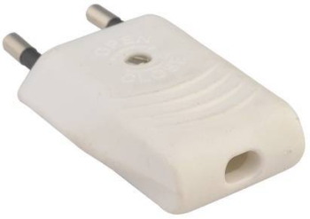 Mufa tata euro iesire dreapta 6A 250V alb Well accesorii retea