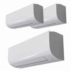 Aparat de aer conditionat multisplit Daikin Sensira cu trei unitati interne 3 x 7000 BTU Unitate externa 18000 Wi-Fi inclus Alb 