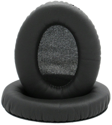 Set 2 bureți pentru căști Audio-Technica ATH-ANC29 / ATH-ANC27 / ATH-ANC9 / ATH-ANC7 - Spumă cu memorie - Piele ecologică - Negru