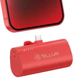 Baterie externa Tellur PD202 5000mAh QC3.0 18W + PD20W USB-C rosu 