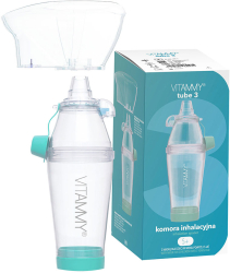 Camera de inhalare Vitammy Tube 3 cu mască 5 ani - adult capacitate de 198 ml materiale de calitate și sigure fără BPA și latex