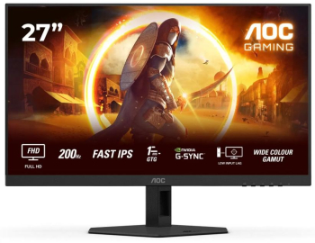 AOC Monitor LED IPS rapid pentru gaming de 27" 27G4HRE — 27", 1920x1080, 200Hz, 0.5ms, HDMI/DisplayPort, Spea