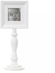 Rama foto Patrat 9.5x9.5 cm lemn alb picior elegant pentru decor vintage masa 