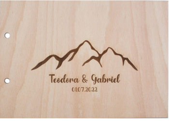 Album Foto GuestBook Nunta HH1591 Personalizat din lemn Munte 30 x 21 