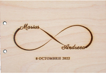 Album Foto GuestBook Nunta HH1615 Personalizat din lemn Infinit 30 x 21 cm 