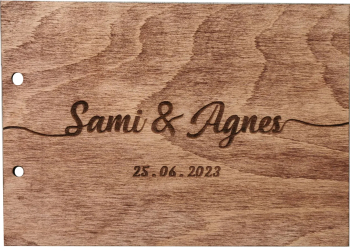 Album Foto GuestBook Nunta HH1639 Model Nume Personalizat din lemn 30 x 21 cm 