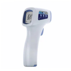 Termometru Digital KlaussTech Tip Pistol Cu Infrarosu Corporal Sau Ambiental Alarma Sonora Febra Alb / Albastru 