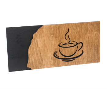 Placuta Indicator pentru Cafea din lemn HH966 Personalizat 34x15 cm 