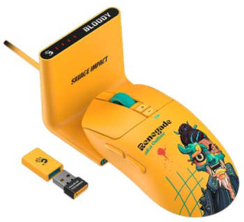 Mouse Optic A4Tech Bloody R72 Ultra Duo Renegade Sunset USB Wireless/USB Yellow 