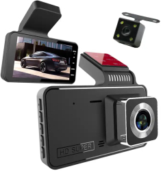 Camera Auto Dubla V1 Full HD Ecran LCD 4& Inregistrare Audio-Video Unghi larg 170&deg G Senzor Slot SD Card 