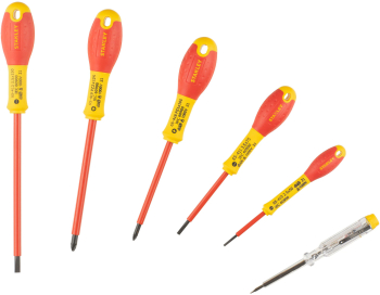 Set de șurubelnițe izolate pentru electricieni Stanley FatMax 0-65-443 6 piese protecție până la 1000V multicolor mânerul cu prindere