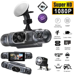 Camera Auto DVR pe 4 canale K11 Ecran 3 Full HD Unghi 170 grade G Senzor Detectare a miscarii Night Vision Slot Card 