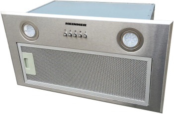 Hota incorporabila Heinner HBIH-MD600IX 610 m3/h 3 trepte de viteza motor: 1 x 215w lumina led: 2 x 1.5w 1 filtru aluminiu diametru tub de