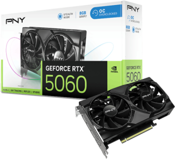 Placa video PNY GeForce RTX 5060 Overclocked Dual Fan 8GB GDDR7 128-bit DLSS 4.0 