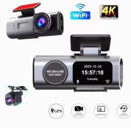 Camera Auto DVR A309 Camera de bord ultracompacta 4K 2160P Inregistrare in bucla Vedere nocturna G-Sensor Instructiuni vocale 