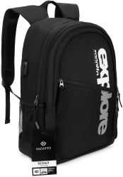 Rucsac barbati Zagatto Negru 45x32x12 cm Buzunar laptop Impermeabil Port USB cu cablu Bretele captusite cu un burete moale ZG70 