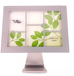 Rama foto multipla Maisie 6 fotografii metalica argintie 