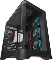 Carcasa Aqirys Europa ARGB Middle Tower Tempered glass Negru