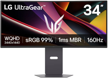 curbat LG 34" 160Hz VA 1ms WQHD 3440x1440 HDMI DisplayPort Boxe negru