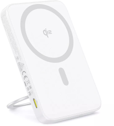 Baterie externa Baseus PicoGo Qi2 Magnetic 5000mAh, 20W, cu cablu USB-C 30cm inclus, Alb 