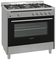 Aragaz Daewoo F9GG33IH1BG 5 arzatoare pe gaz Curatare catalitica Cuptor multifunctional 90 cm 100 l Clasa A Inox 