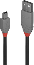CABLU alimentare și date Lindy pt.smartphone Mini-USB T la USB 2.0 T 1 m PVC negru LY-36722 timbru verde 0.08 lei