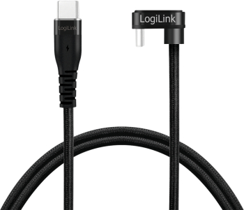 CABLU alimentare și date Logilink pt. smartphone USB 2.0 USB Type-C T la USB Type-C T la 180 grade 3m 2 x ecranat aluminiu negru