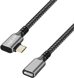 CABLU alimentare și date Logilink pt. smartphone USB 3.2 USB Gen Type-C T la USB Type-C M la 90 grade 2m PD 100W 2 x ecranat alum