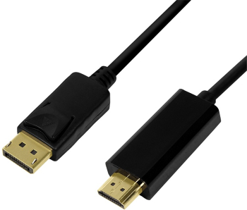 CABLU video Logilink adaptor DisplayPort T la HDMI T 2m conectori auriti rezoluție maximă 4K UHD 3840 x 2160 la 30 Hz negru CV01